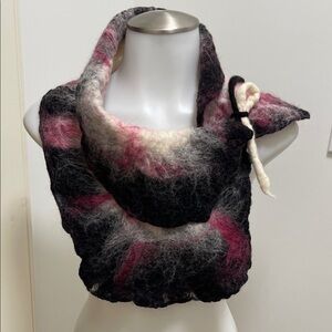 Multicolor Homemade Felted Wool Scarf